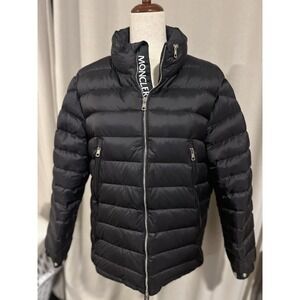 Moncler Men's Size 1/small White Goose Down Puffer Jacket Black Made In Italy